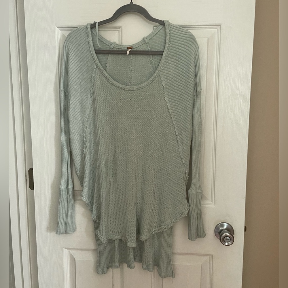 Free People Distressed High Low Sweater